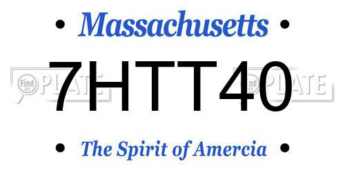 7HTT40 Massachusetts License Plate
