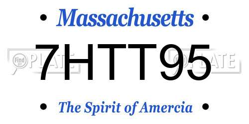 7HTT95 Massachusetts License Plate