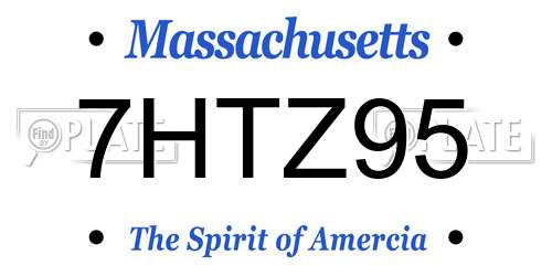 7HTZ95 Massachusetts License Plate