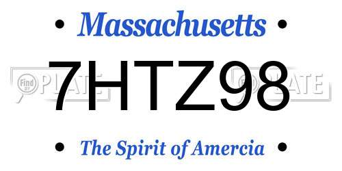 7HTZ98 Massachusetts License Plate