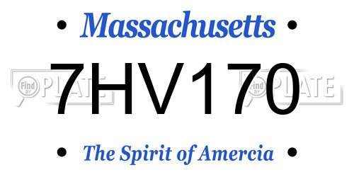 7HV170 Massachusetts License Plate