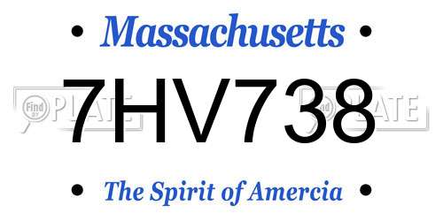 7HV738 Massachusetts License Plate