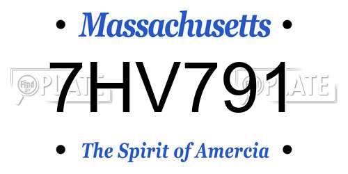 7HV791 Massachusetts License Plate