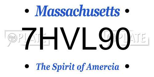 7HVL90 Massachusetts License Plate