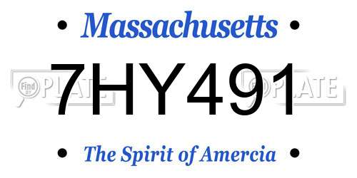 7HY491 Massachusetts License Plate