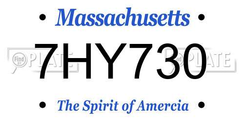 7HY730 Massachusetts License Plate