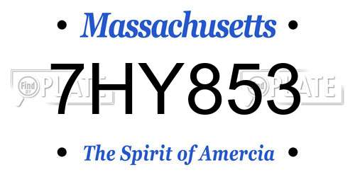 7HY853 Massachusetts License Plate