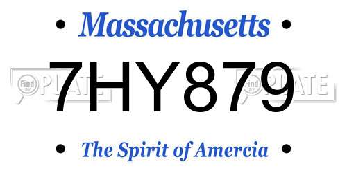 7HY879 Massachusetts License Plate