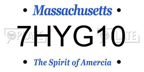 7HYG10 Massachusetts License Plate