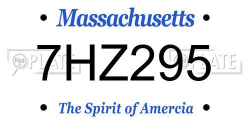 7HZ295 Massachusetts License Plate