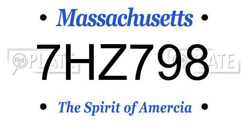 7HZ798 Massachusetts License Plate