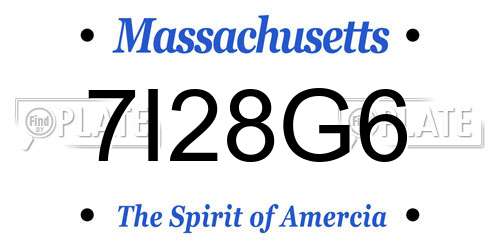 7I28G6 Massachusetts License Plate