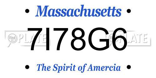 7I78G6 Massachusetts License Plate