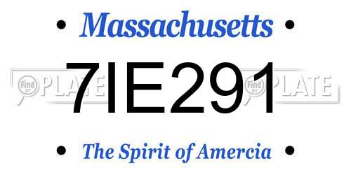 7IE291 Massachusetts License Plate