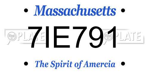 7IE791 Massachusetts License Plate