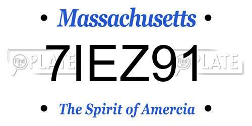 7IEZ91 Massachusetts License Plate