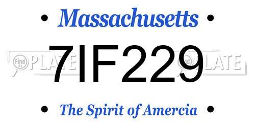 7IF229 Massachusetts License Plate