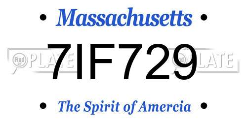 7IF729 Massachusetts License Plate