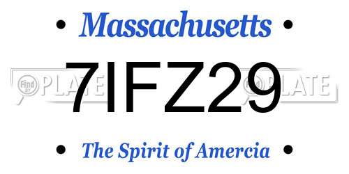 7IFZ29 Massachusetts License Plate