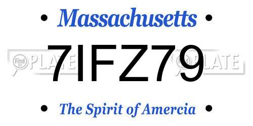 7IFZ79 Massachusetts License Plate