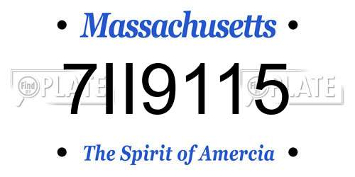 7II9115 Massachusetts License Plate