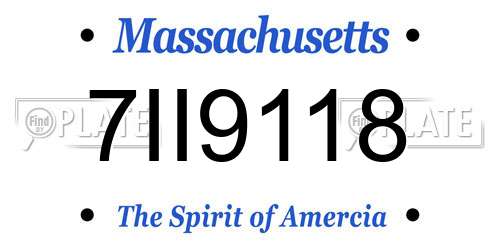7II9118 Massachusetts License Plate
