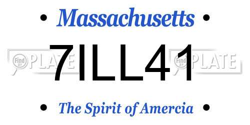 7ILL41 Massachusetts License Plate