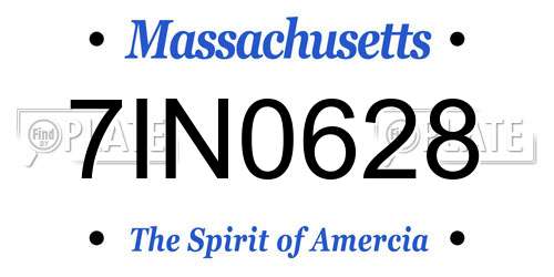 7IN0628 Massachusetts License Plate