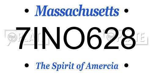 7INO628 Massachusetts License Plate