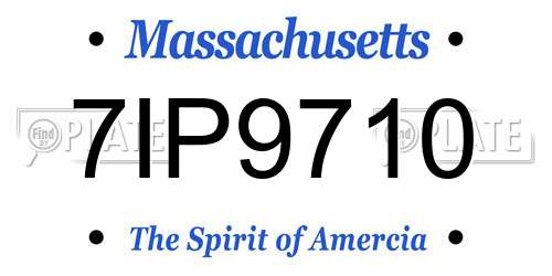 7IP9710 Massachusetts License Plate