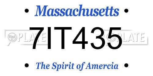 7IT435 Massachusetts License Plate