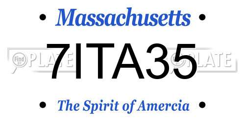 7ITA35 Massachusetts License Plate