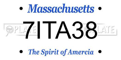 7ITA38 Massachusetts License Plate