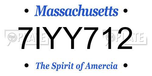 7IYY712 Massachusetts License Plate