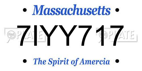 7IYY717 Massachusetts License Plate