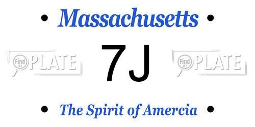 7J Massachusetts License Plate