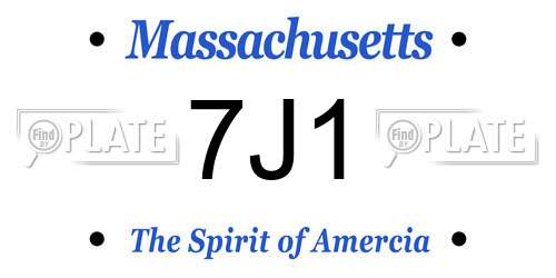 7J1 Massachusetts License Plate
