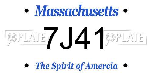 7J41 Massachusetts License Plate