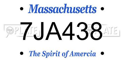 7JA438 Massachusetts License Plate