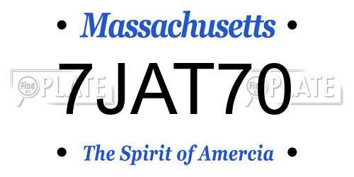 7JAT70 Massachusetts License Plate