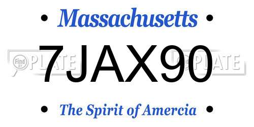 7JAX90 Massachusetts License Plate