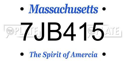 7JB415 Massachusetts License Plate