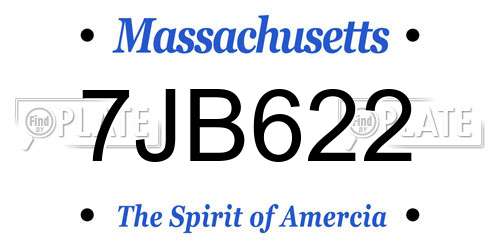 7JB622 Massachusetts License Plate