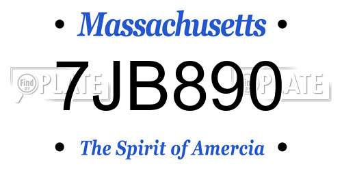 7JB890 Massachusetts License Plate