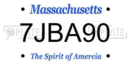 7JBA90 Massachusetts License Plate