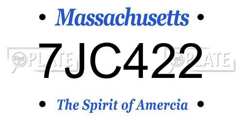 7JC422 Massachusetts License Plate