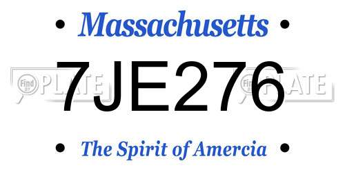 7JE276 Massachusetts License Plate