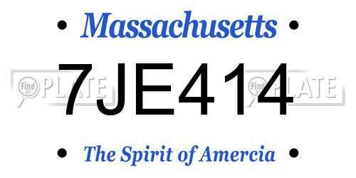 7JE414 Massachusetts License Plate