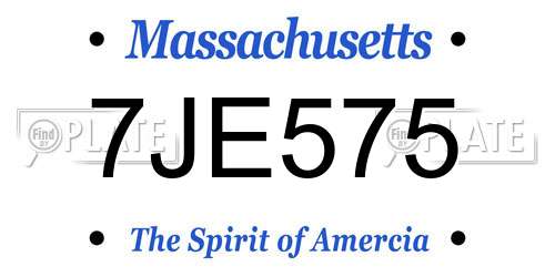 7JE575 Massachusetts License Plate