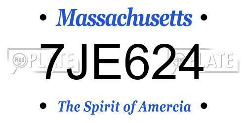 7JE624 Massachusetts License Plate
